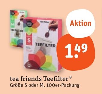 tegut tea friends Teefilter 8 Größe S oder M 100er-Packung Angebot