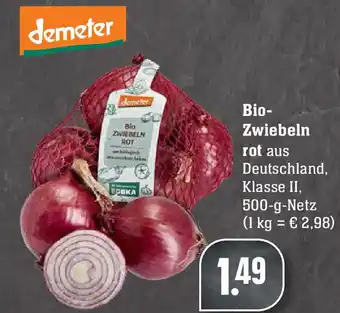 E-Center Demeter Bio Zwiebeln rot 500g Angebot