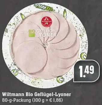 E-Center Wiltmann Bio Geflügel Lyoner 80g Angebot