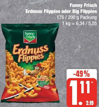 Edeka Funny Frisch Erdnuss Flippies oder Big Flippies 175/200 g Packung Angebot