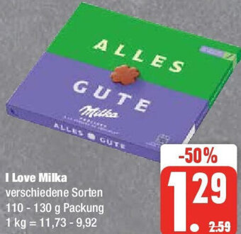 Edeka I Love Milka 110 - 130 g Packung Angebot