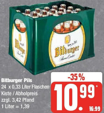 Edeka Bitburger Pils 24 x 0,33 Liter Flaschen Angebot