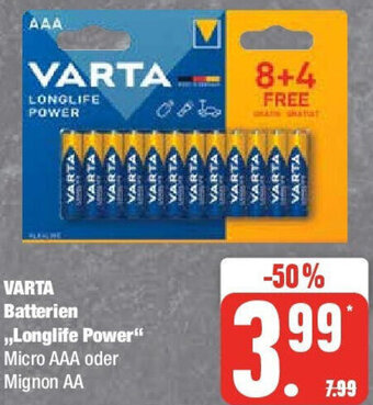 Edeka VARTA Batterien ,,Longlife Power" Angebot