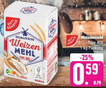 Edeka Gut & Günstig Weizenmehl Type 405, 1 kg Packung Angebot