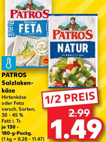 Kaufland PATROS Salzlakenkäse 130-180 g Packg. Angebot