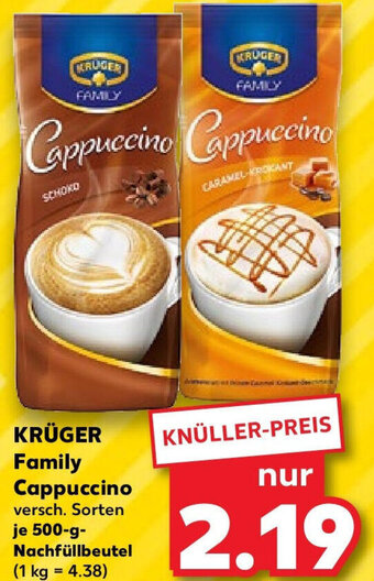 Kaufland KRÜGER Family Cappuccino 500 g Angebot