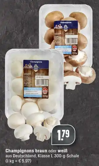 E-Center Champignons braun oder weiß 300g Angebot