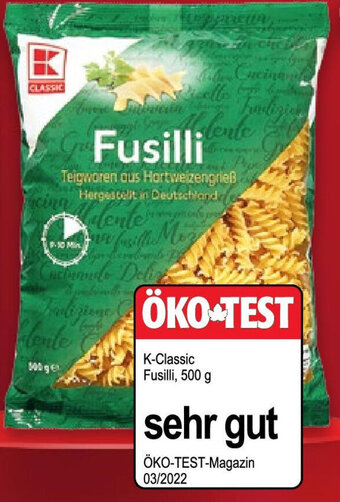 Kaufland K-CLASSIC Fusilli 500 g Packg. Angebot