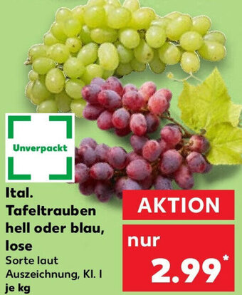Kaufland Ital. Tafeltrauben hell oder blau, lose Angebot