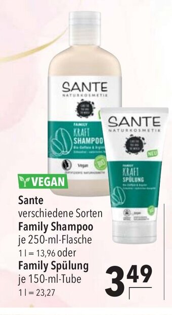 CITTI Markt Sante verschiedene Sorten Family Shampoo je 250-ml oder Family Spülung je 150-ml Angebot