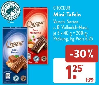 Aldi Süd CHOCEUR Mini-Tafeln 200 g Packung Angebot