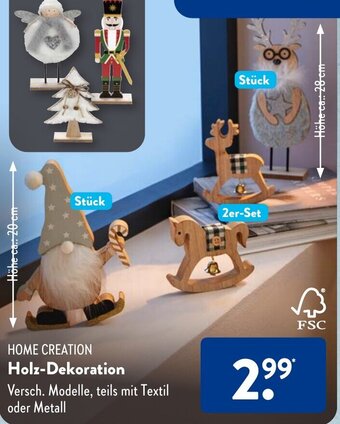 Aldi Süd HOME CREATION Holz-Dekoration Angebot