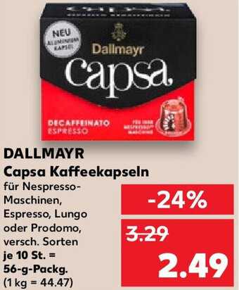 Kaufland DALLMAYR Capsa Kaffeekapseln 56 g Packg. Angebot