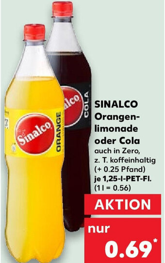 Kaufland SINALCO Orangenlimonade oder Cola 1,25 L-PET-Fl. Angebot