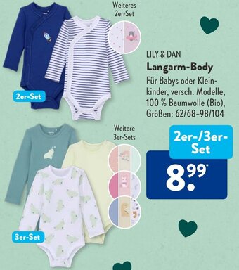 Aldi Süd LILY & DAN Langarm-Body 2er/3er-Set Angebot