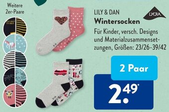 Aldi Süd LILY & DAN Wintersocken 2 Paar Angebot