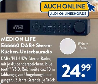 Aldi Süd MEDION LIFE E66660 DAB+ Stereo Küchen Unterbauradio Angebot