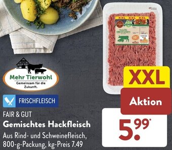 Aldi Süd FAIR & GUT Gemischtes Hackfleisch 800 g Packung Angebot