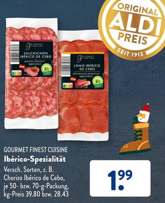 Aldi Süd GOURMET FINEST CUISINE Ibérico-Spezialität 50-70 g Packung Angebot