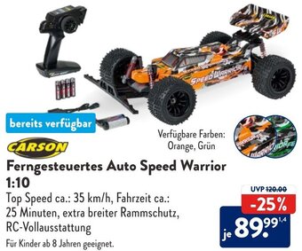 Aldi Süd CARSON Ferngesteuertes Auto Speed 1:10 Angebot