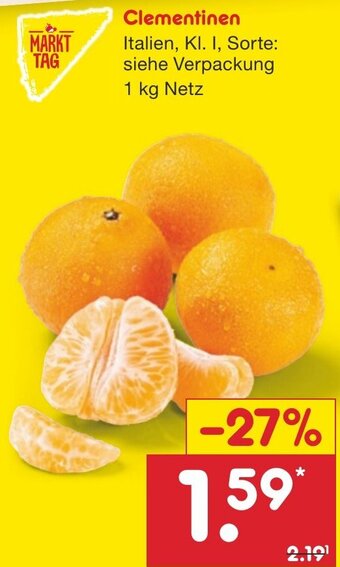 Netto Marken-Discount Clementinen 1 kg Netz Angebot