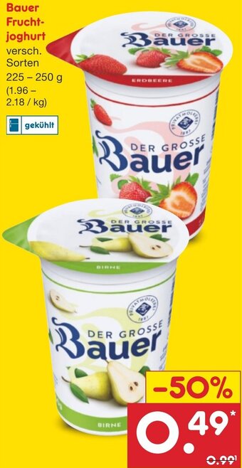 Netto Marken-Discount Bauer Fruchtjoghurt 225 - 250 g Angebot