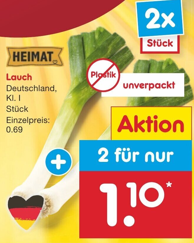 HEIMAT Lauch 2x Stück Angebot bei Netto MarkenDiscount