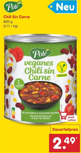 Netto Marken-Discount Pote Chili Sin Carne 800 g Angebot