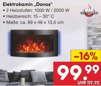 Netto Marken-Discount EL FUEGO Elektrokamin ,,Davos" Angebot