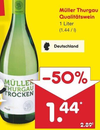 Netto Marken-Discount Müller Thurgau Qualitätswein 1 Liter Angebot