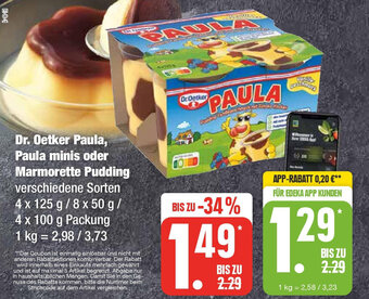 Marktkauf Dr. Oetker Paula, Paula minis oder Marmorette Pudding 4 x 125 g/8 x 50 g /4 x 100 g Angebot