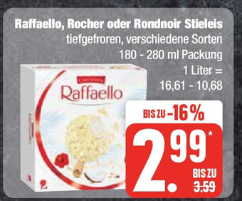 Marktkauf Raffaello, Rocher oder Rondnoir Stieleis 180-280 ml Angebot