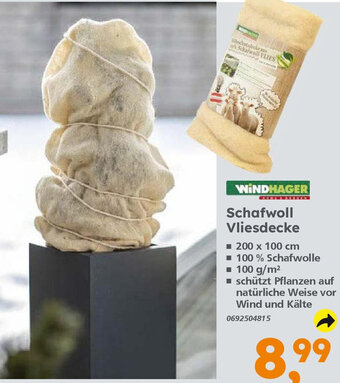 Globus Baumarkt Windhager Schafwoll Vliesdecke Angebot