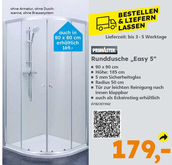 Globus Baumarkt PRIMASTER Runddusche ,,Easy 5" Angebot