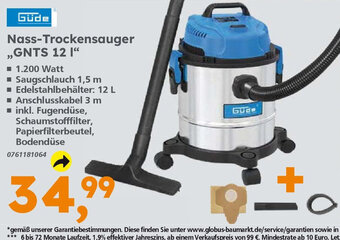 Globus Baumarkt Güde Nass-Trockensauger ,,GNTS 12 I" Angebot