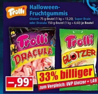 Norma Tralli HALLOWEEN Fruchtgummis 75 g Beutel Angebot