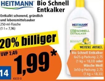 Norma HEITMANN BIO SCHNELL ENTKALKER 250 ml Flasche Angebot