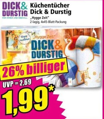 Norma DICK& DURSTIG Küchentücher 2-lagig, 4x45-Blatt-Packung Angebot