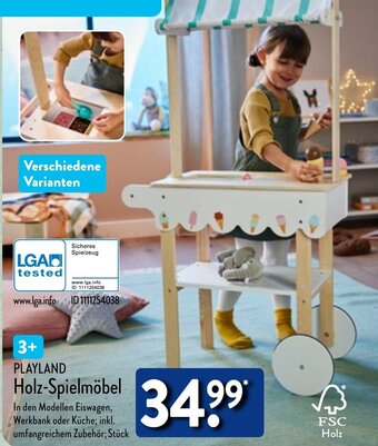 Aldi Nord PLAYLAND Holz-Spielmöbel Angebot