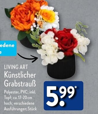 Aldi Nord LIVING ART Künstlicher Grabstrauß Angebot