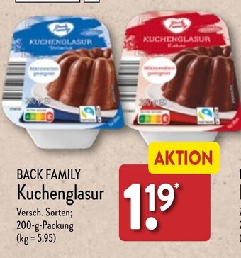 Aldi Nord BACK FAMILY Kuchenglasur 200 g Packung Angebot