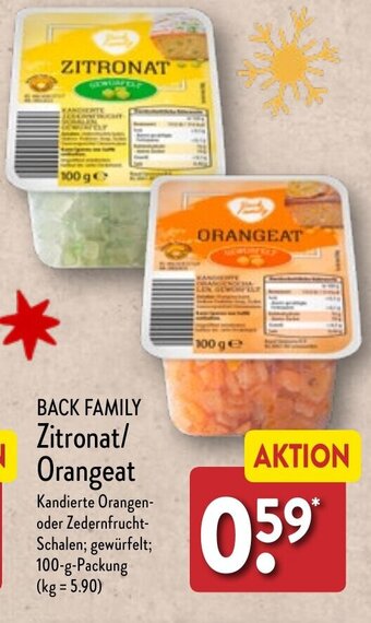 Aldi Nord BACK FAMILY Zitronat/ Orangeat 100 g Packung Angebot