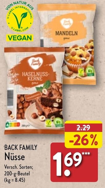 Aldi Nord BACK FAMILY Nüsse 200 g Dose Angebot