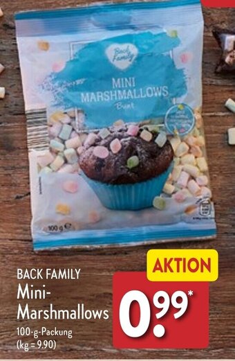 Aldi Nord BACK FAMILY Mini- Marshmallows 100 g Packung Angebot