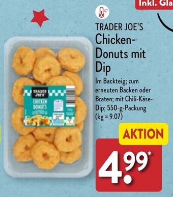 Aldi Nord TRADER JOE'S Chicken-Donuts mit Dip 550 g Packung Angebot