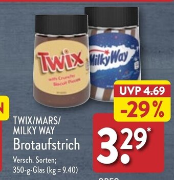 Aldi Nord TWIX/MARS/ MILKY WAY Brotaufstrich 350 g Glas Angebot