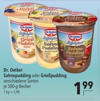 CITTI Markt Dr. Oetker Sahnepudding oder Grießpudding verschiedene Sorten je 500-g-Becher Angebot