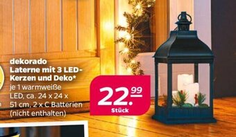 NETTO dekorado Laterne mit 3 LED-Kerzen und Deko Angebot