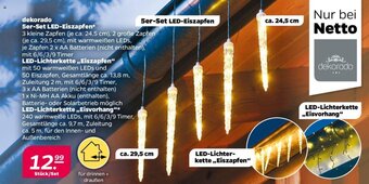 NETTO dekorado 5er-Set LED-Eiszapfen  LED-Lichterkette  Eiszapfen  LED-Lichterkette Eisvorhang Angebot