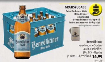 CITTI Markt Benediktiner verschiedene Sorten, auch alkoholfrei, 20 x 0,5-L Angebot